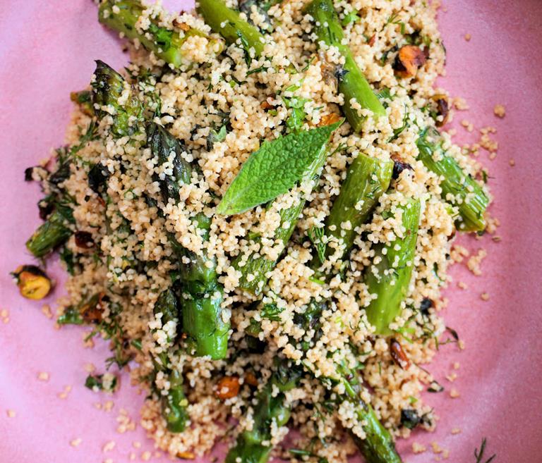 Couscous With Asparagus And Pistachios Recipe Cuisine Fiend